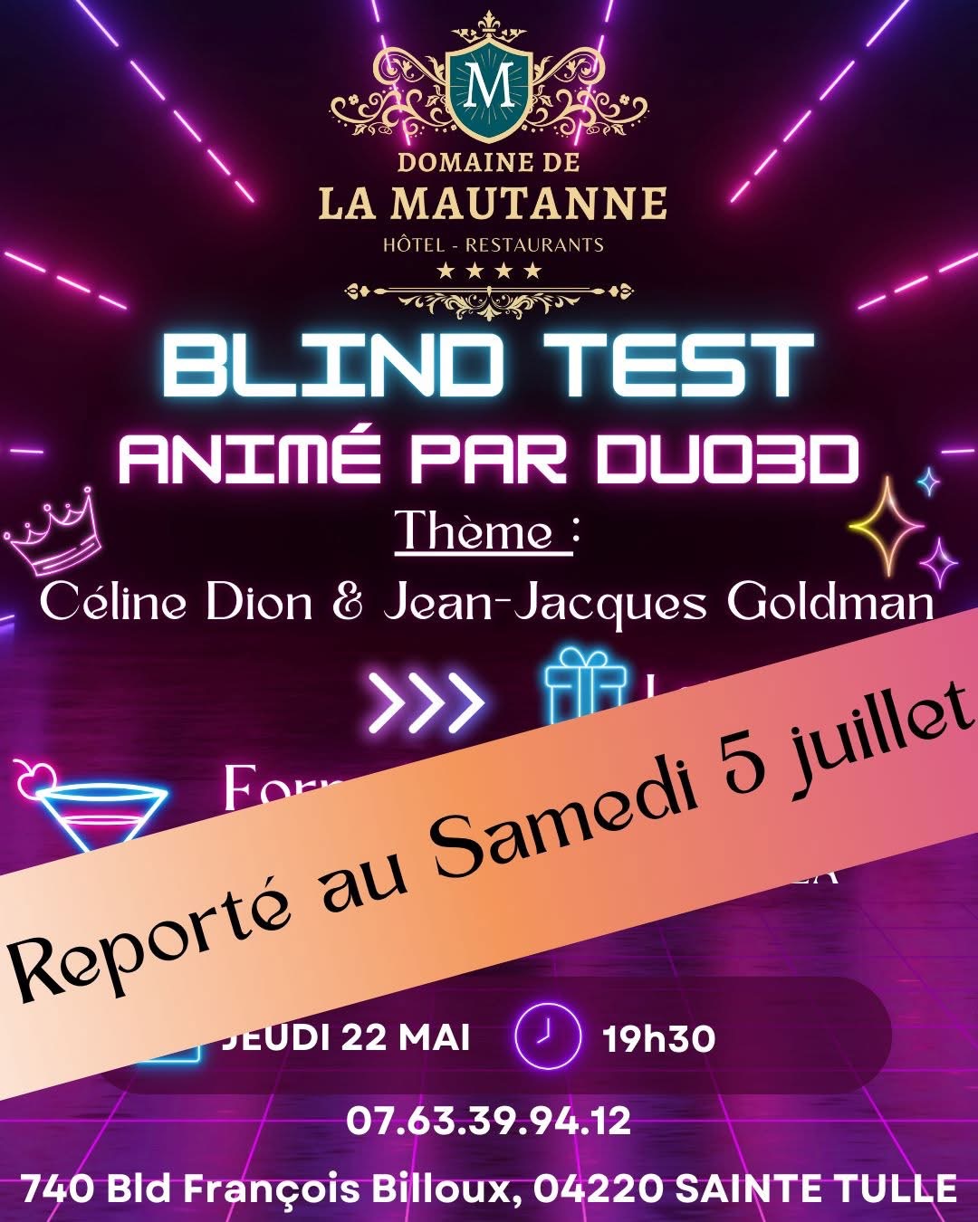 Blind test Blind test à La Mautanne à Sainte Tulle
