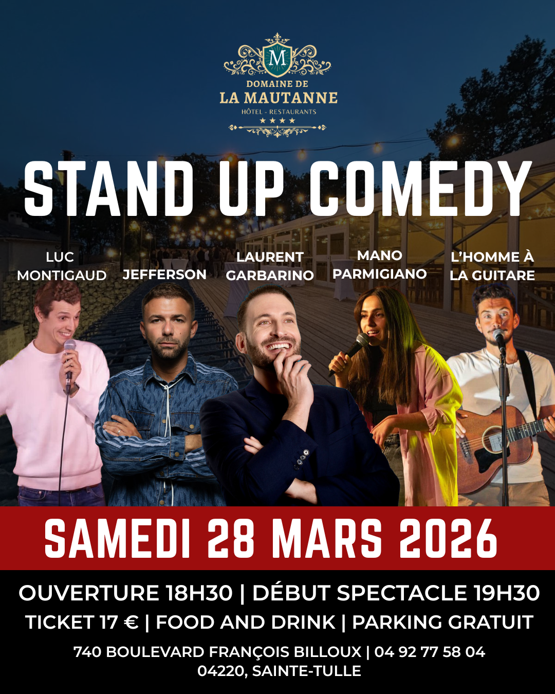 affiche stand up comedy 28 mars