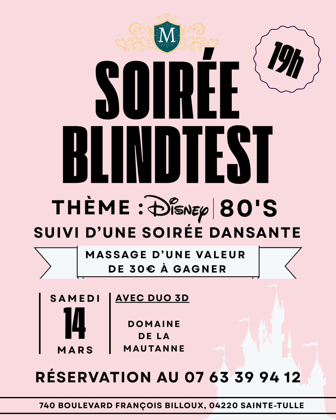 affiche soirée blindtest 14 mars